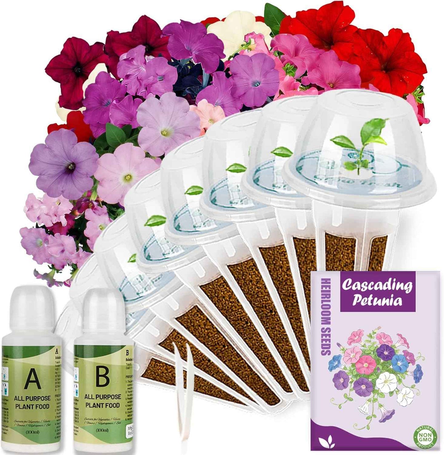 Cascading Petunias Seed pod Kit - Flower Seed Pod Refill for All Indoor Garden, 8 Grow Pods with Seeds of Cascading Petunias, Compatible with All Hydroponics Growing Systems