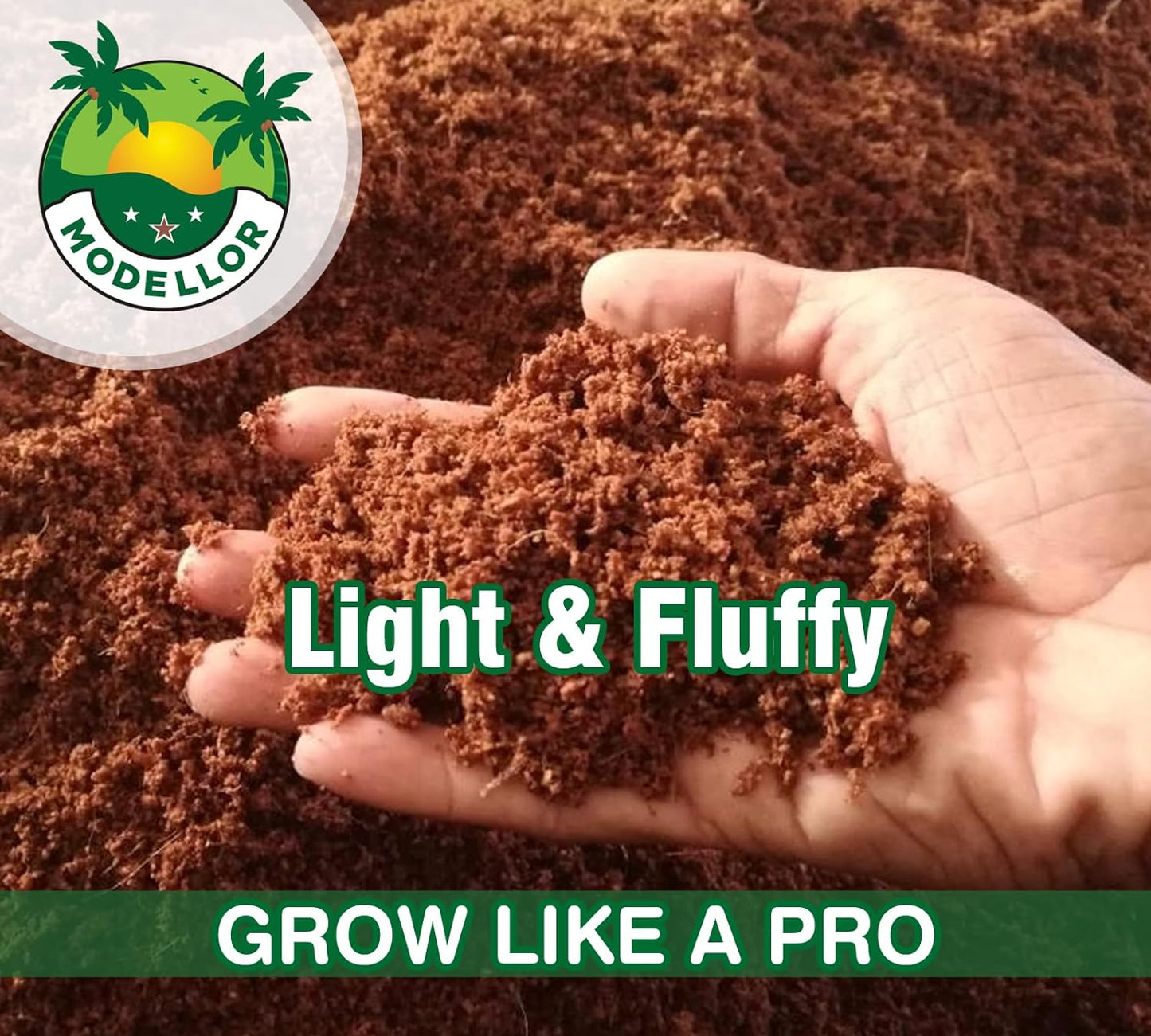 MODELLOR (10 lb) Premium Super Washed Coco Coir Brick, High Yield 18 to 20 gallons [72 to 80 quarts], Seed Starter, Organic, pH Balanced, Gardening, Indoor, Outdoor use