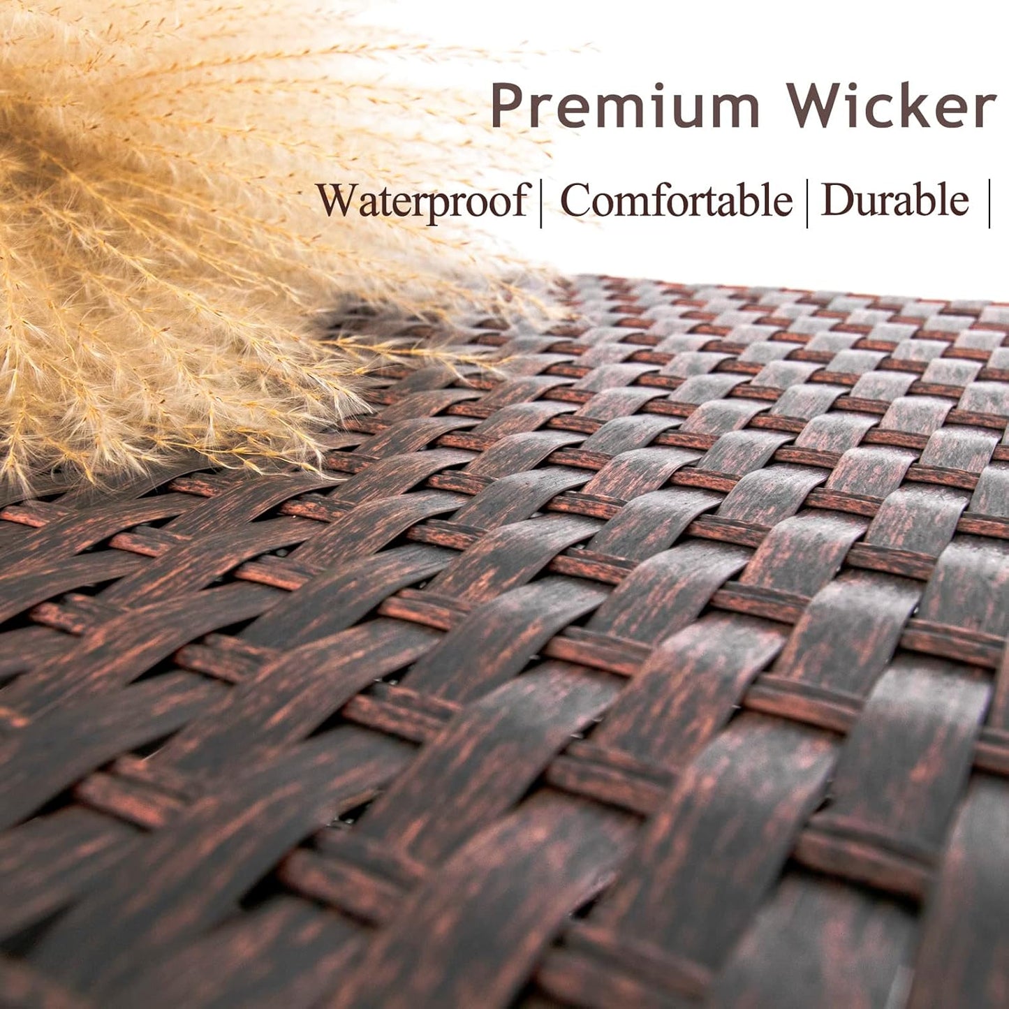 DIMAR GARDEN Outdoor Storage Deck Boxes with Waterproof Cover 70 Gallon,Patio Wicker Storage Box,Brown