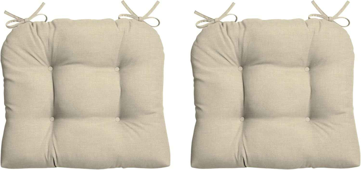 Arden Indoor/Outdoor Rocking Chair Or Wicker Chair Cushion, 2-Pack, 20 x 18, Water Repellent, Rain Proof, Fade Resistant Cushion for Rocking Or Rounded Back Chair Tan Leala