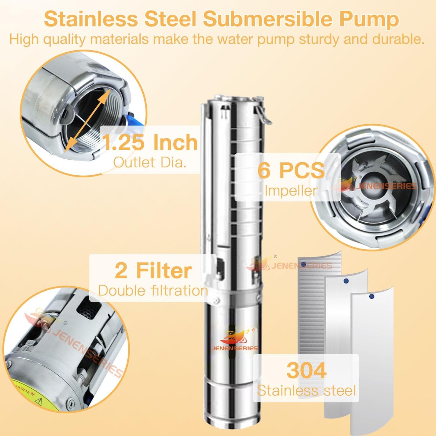 Solar powered impeller water pump (550W+controller)
