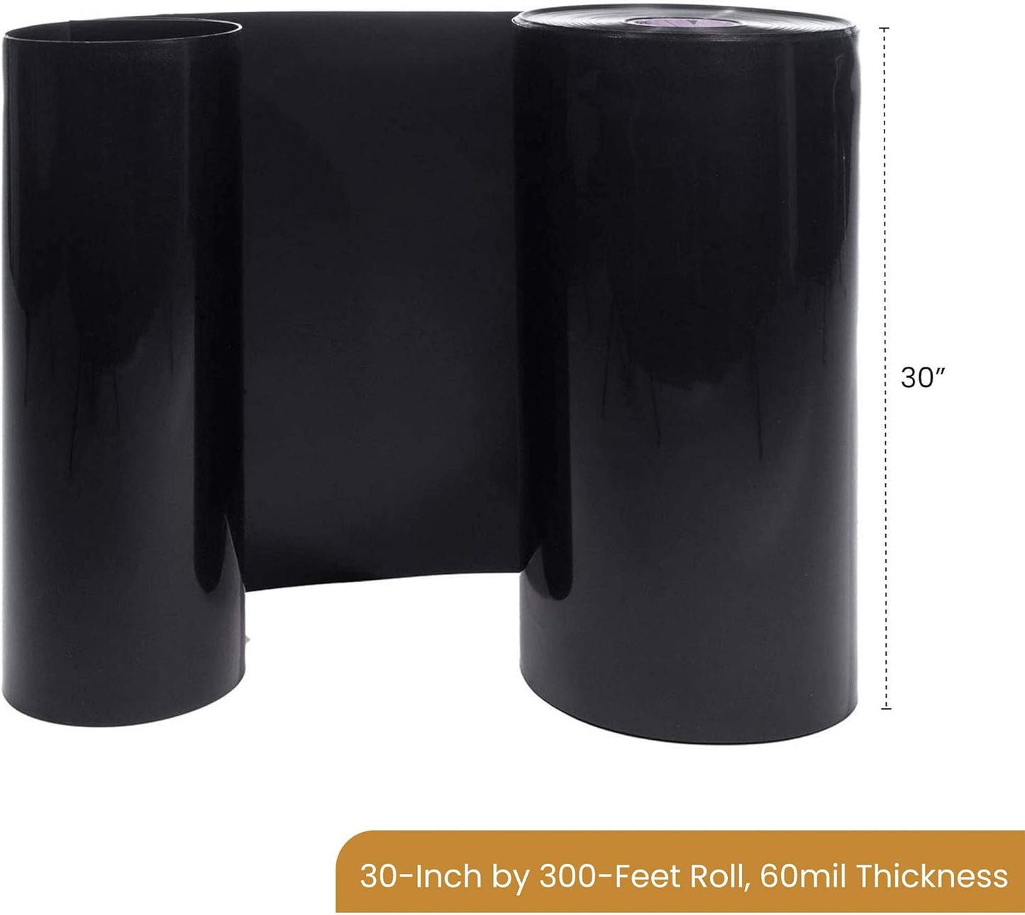 DeepRoot Water Barrier, Versatile Bamboo Barrier, Easy-to-Install Garden Barrier for Landscaping and Protection, Durable, Flexible, 30" x 300' Roll-60 mil Thickness, Black (WB 30/60)