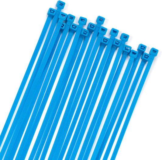 XINGO 100PCS Cable Zip Ties Heavy Duty, Premium Nylon Plastic Wire Ties with 50 Pounds Tensile Strength, Self-Locking Black Nylon Zip Ties for Indoor and Outdoor (6 inch, Blue)
