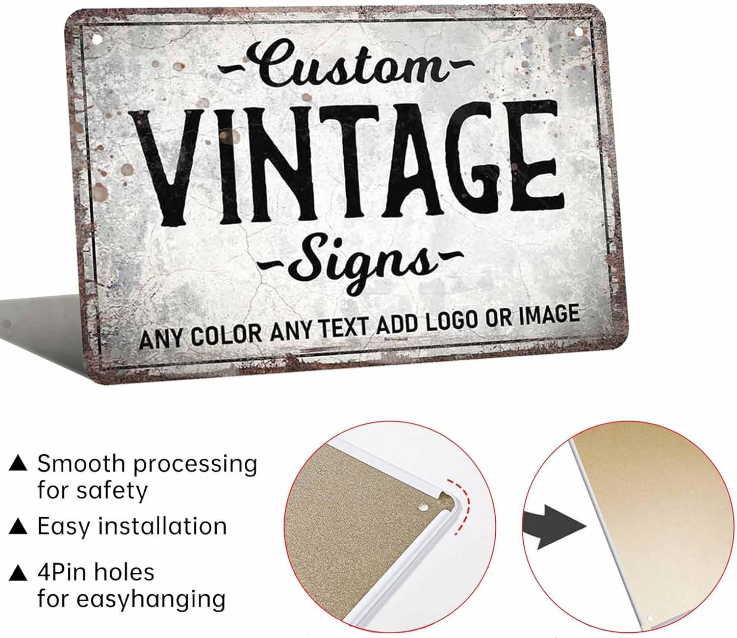 D-Story Personalized Metal Sign, 12.0 inches x 8.0 inches, Modern Decorative Signage, Custom Text, Rust and Fade Resistant, Office, Home, Delivery Signs