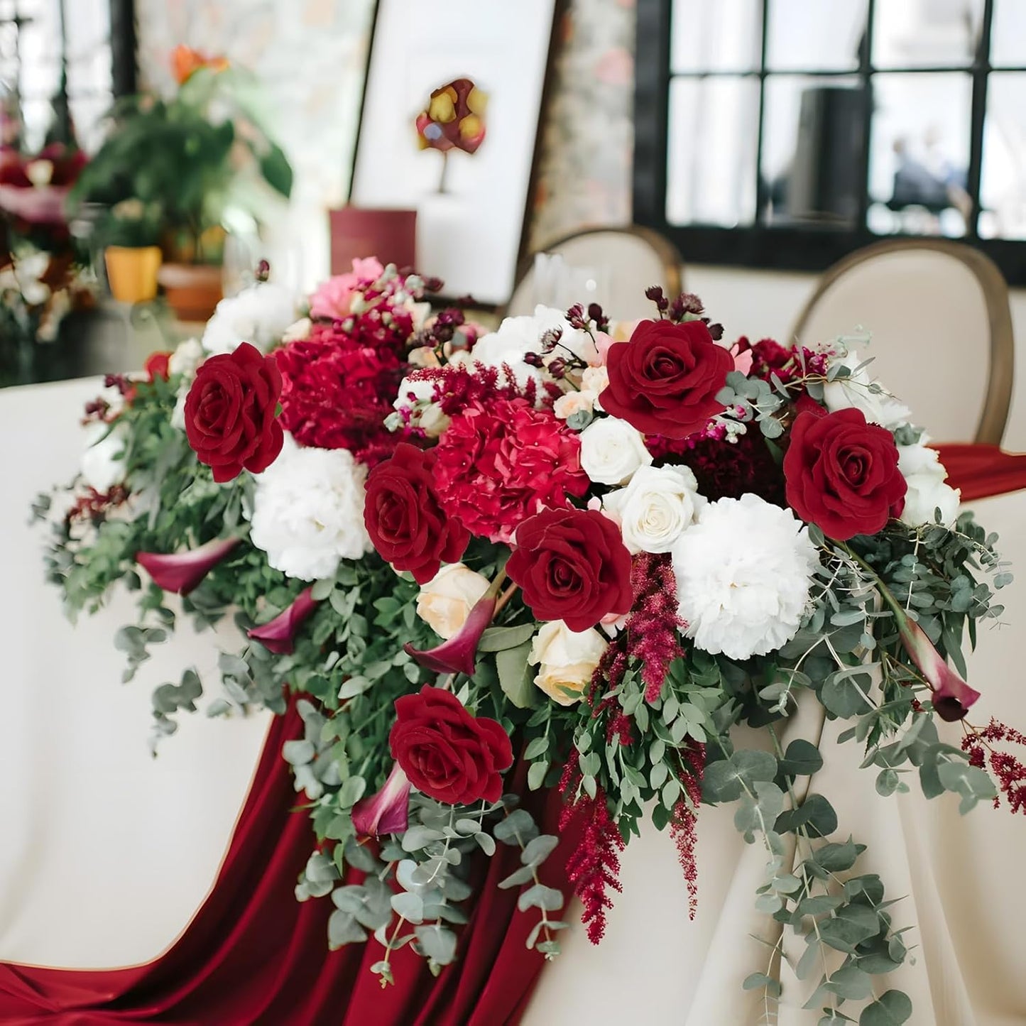 25PCS Red Rose Artificial Flower Heads 7 CM Velvet Rose Flowers Real Look Rose Flower Heads for DIY Wedding Home Party Baby Shower Decor(Red)