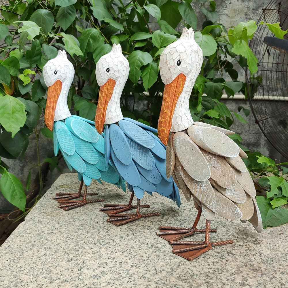 Outdoor Decor Pelican Bird Statues Figures Yard Art Garden Sculptures & Statues for Patio, Pond, Pool, Backyard Decorations…