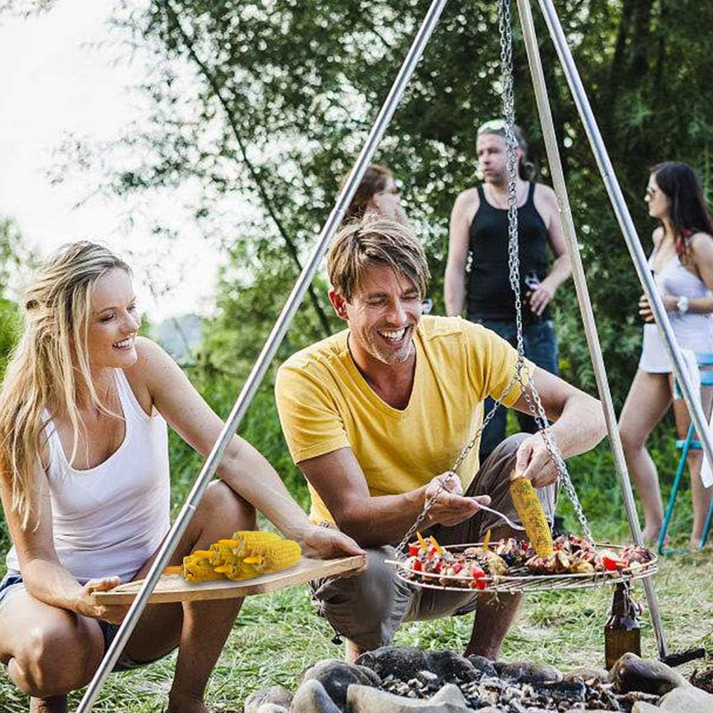 Corn on The Cob Holders, Stainless Steel Heat Resistant Non Slip Barbecue Corn Prongs Skewers for BBQ, Cooking, Birthday Party (20,3.54IN)