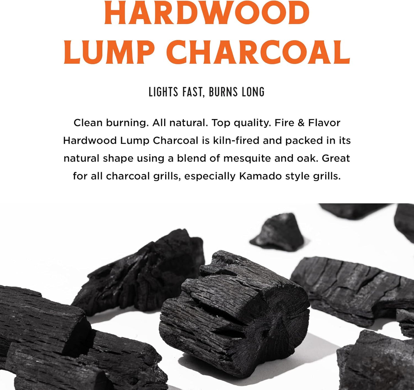 Fire & Flavor Premium All Natural Hardwood Lump Charcoal
