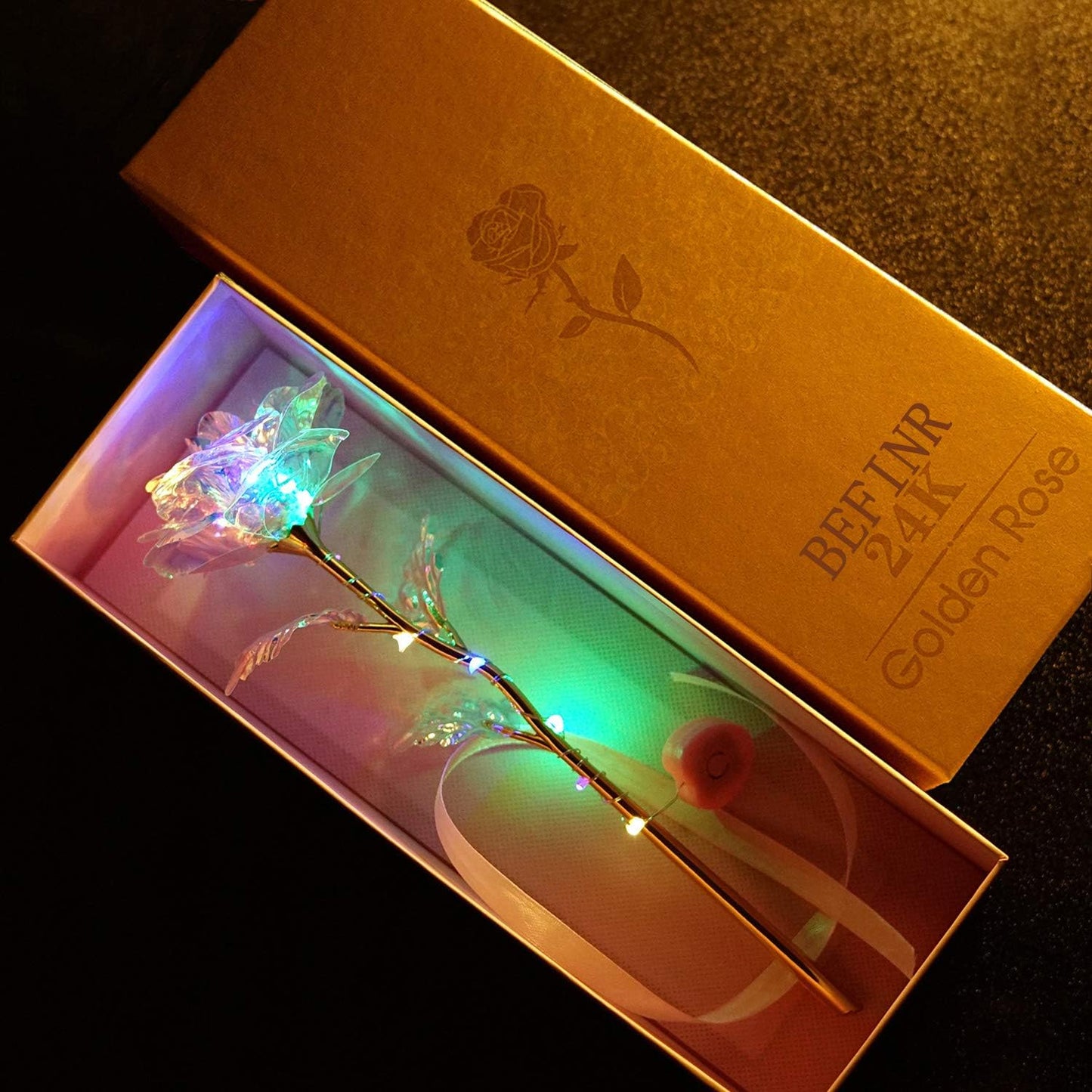 Mothers Day Mom Gifts for Women Birthday Gifts for Women Galaxy Rose Glass Flowers Forever Eternal Roses Artificial LED Flowers Gifts for Grandma Wife Daughter