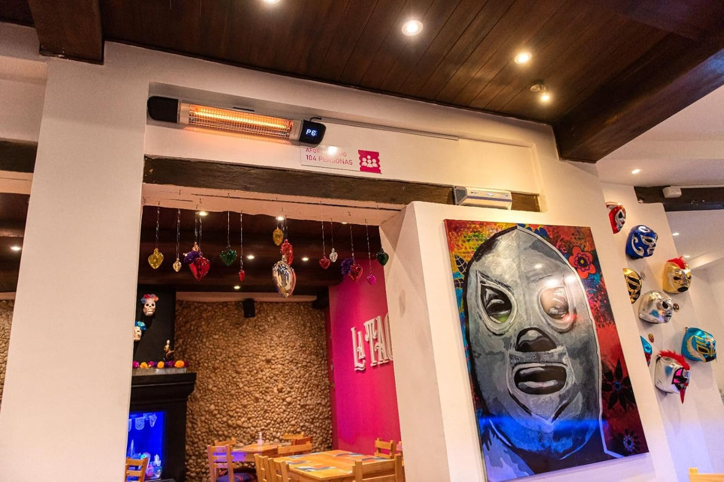 Luxeva Infrared Patio Heater, Carbon Wall Mounted Heater 300/1500W, 6 Heat Modes Outdoor Heater, IP55 Waterproof, Instant Heat in 3 Seconds, Remote Control (BLACK)