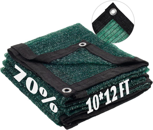LOVE STORY 10x12FT 70% Green Shade Cloth Sun Shade Net with Grommets Sunblock Net Mesh Tarp for Garden,Plants Cover,Greenhouse and Patio