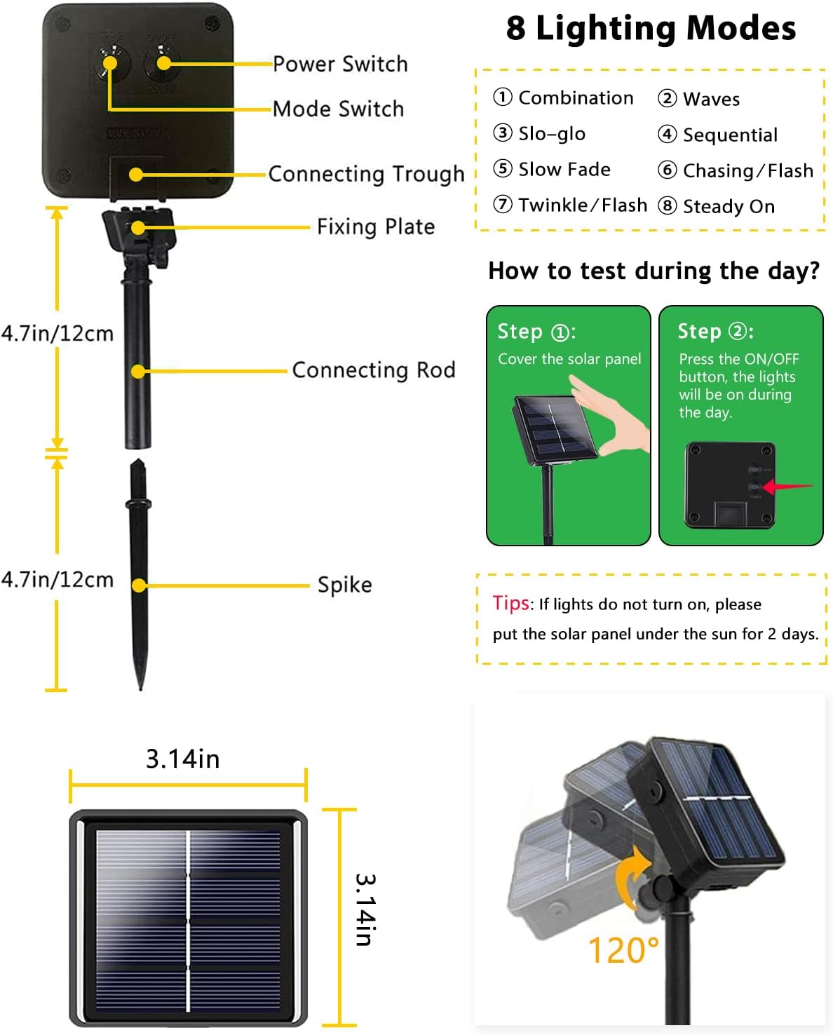 6 Pack 600 LED Solar String Lights for Outside, Solar Christmas Lights Outdoor with 8 Lighting Modes, Waterproof Green Wire Solar Powered Tree Light for Xmas Party Yard Garden Decorations (Cool White)