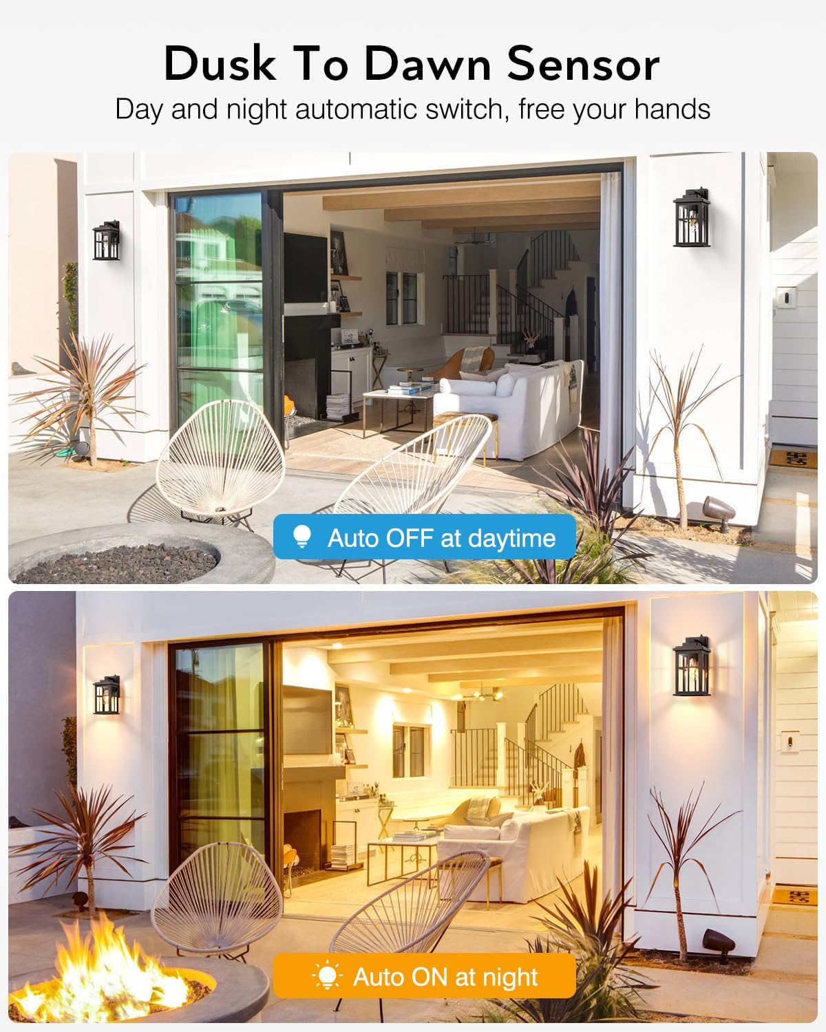 Bronze Outdoor Lights for House, Dusk to Dawn Exterior Lighting Fixtures, Outdoor Wall Lights for House, Garden, Entryway, Doorway, Anti-Rust, Waterproof, E26 Socket