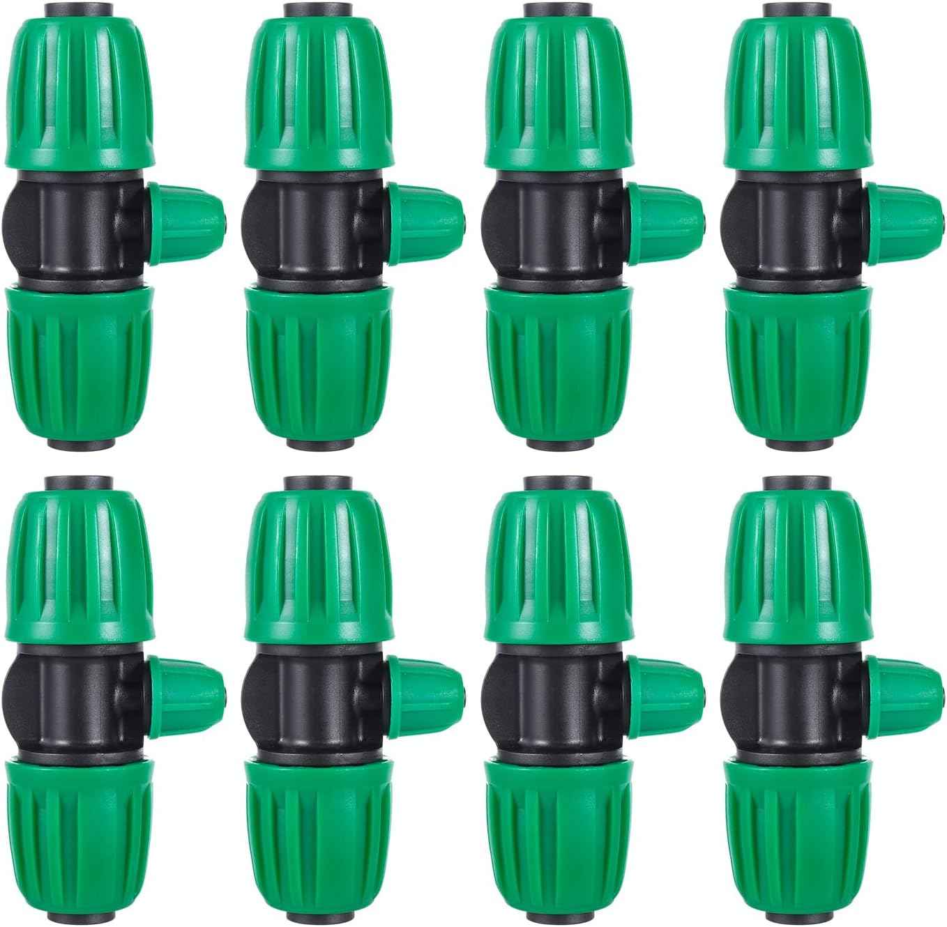 10 Pcs 1/2 to 1/4 inch Garden Hose Tubing Irrigation Fittings,3-Way Anti-Leak 1/2'' to 1/4'' Locked Barbed Drip Irrigation Tee Connectors (1/2"IDx0.6-0.63"OD) 1/2'' to 1/4'' Irrigation Tubing Fitting