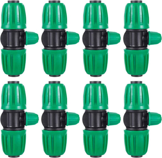 10 Pcs 1/2 to 1/4 inch Garden Hose Tubing Irrigation Fittings,3-Way Anti-Leak 1/2'' to 1/4'' Locked Barbed Drip Irrigation Tee Connectors (1/2"IDx0.6-0.63"OD) 1/2'' to 1/4'' Irrigation Tubing Fitting
