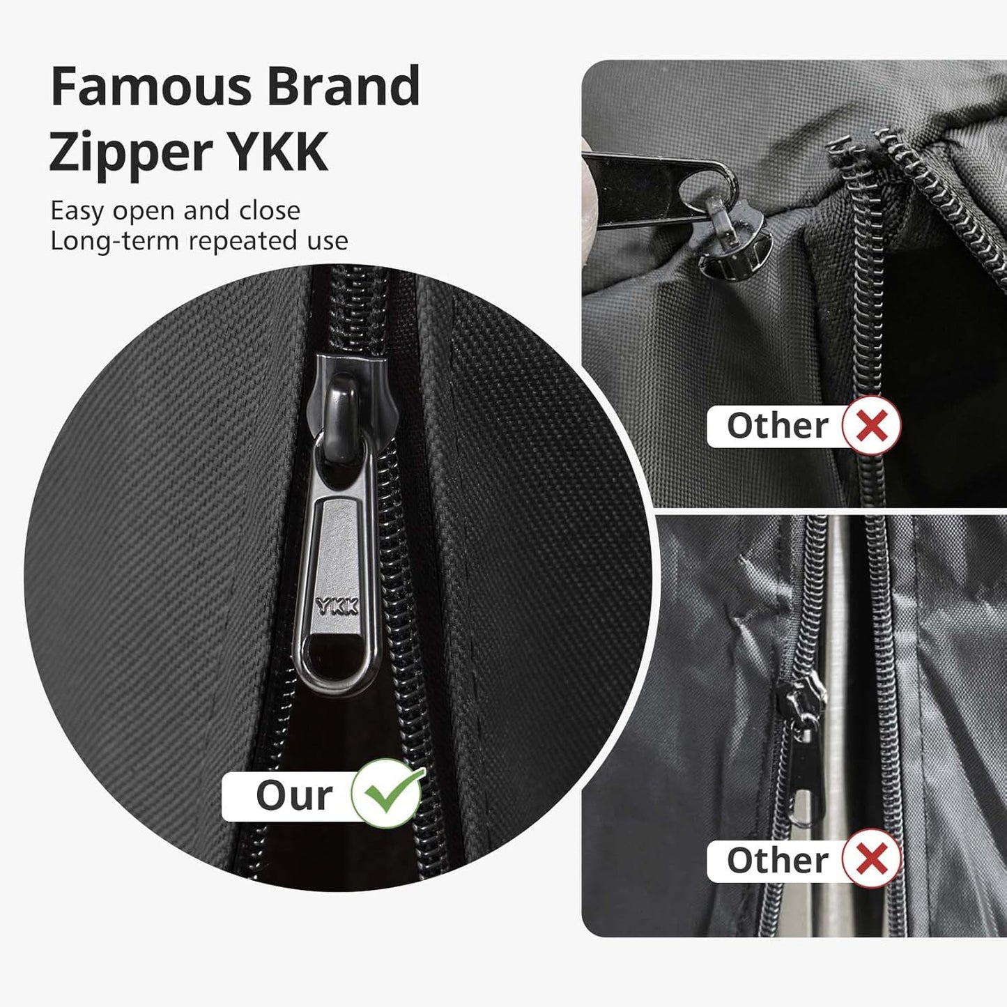 QH.HOME Winter Pyramid Heater Covers, [2025 Upgraded Tear-Resistant Fabric] Waterproof with Robust Zipper ,Dustproof/Wind/Sunlight/Snow-Resistant, 90"H x 23"D x 23"B, Black