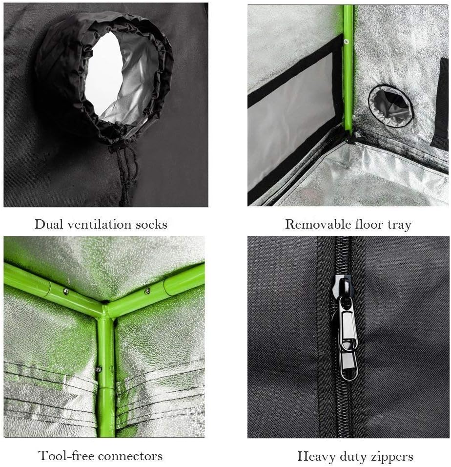 48"x48"x80" Indoor Mylar Hydroponics Grow Tent