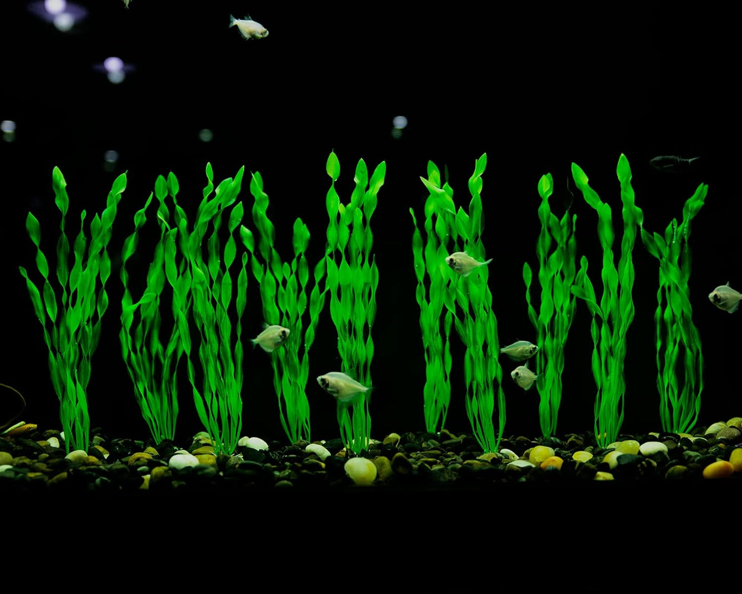 MyLifeUNIT Artificial Seaweed Water Plants for Aquarium, Plastic Fish Tank Plant Decorations 10 PCS (12 Inches Tall, Green)