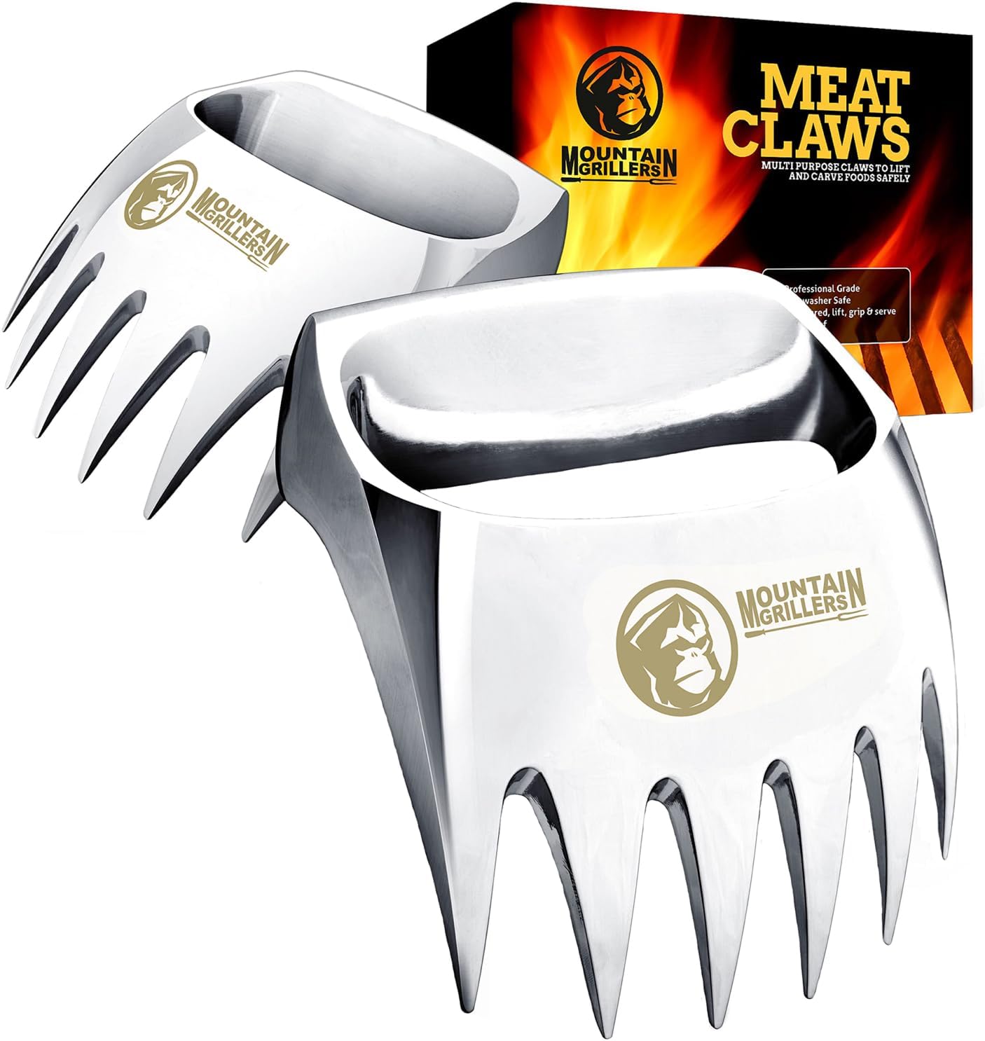 Meat Claws Meat Shredder for BBQ - Perfectly Shredded Meat, These Are The Meat Claws You Need - Best Pulled Pork Shredder Claw x 2 For Barbecue, Smoker, Grill (Solid Metal) - Lumora Garden