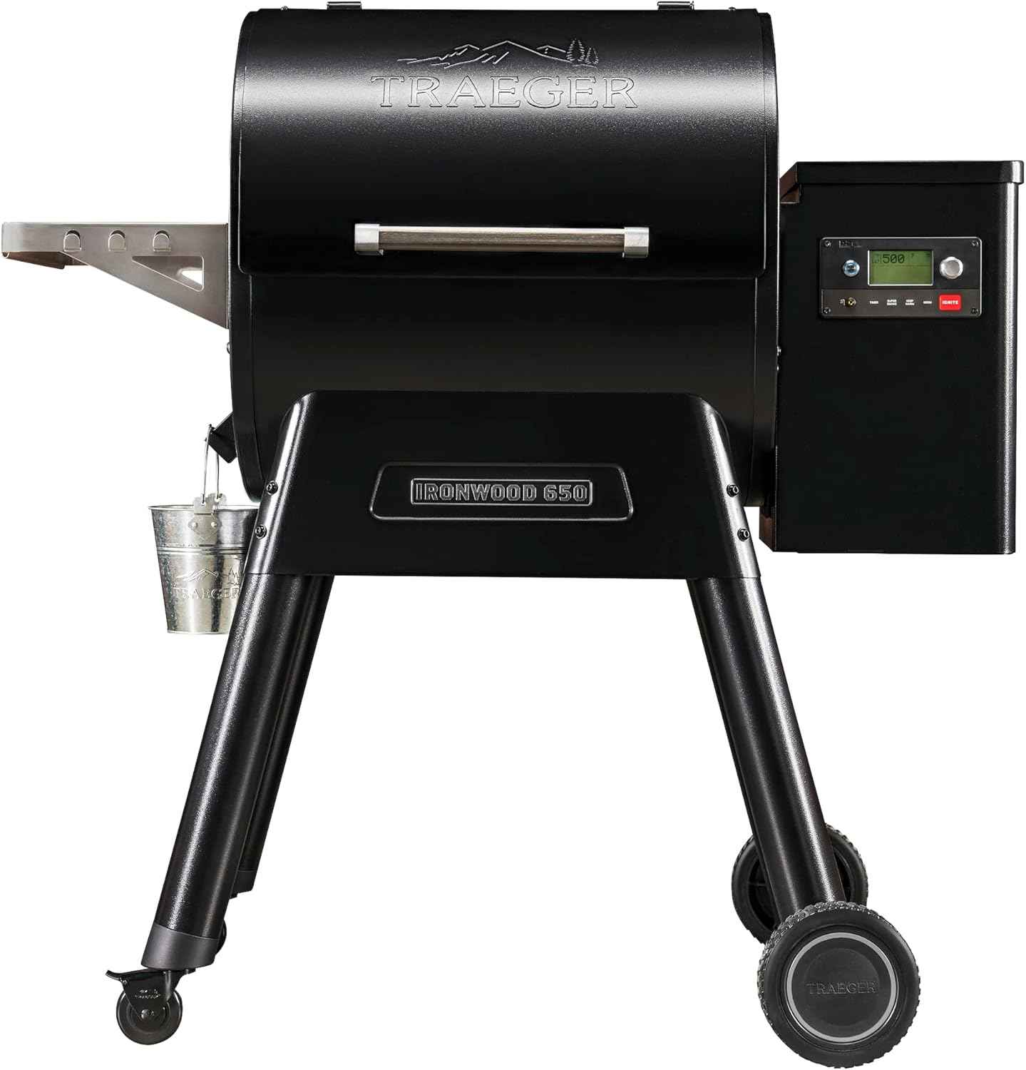 Traeger Grills Ironwood 650 Electric Wood Pellet Grill and Smoker, Black, 650 Square Inches Cook Area, 500 Degree Max Temperature, Meat Probe, 6 in 1 BBQ Grill with WiFi and app connectivity