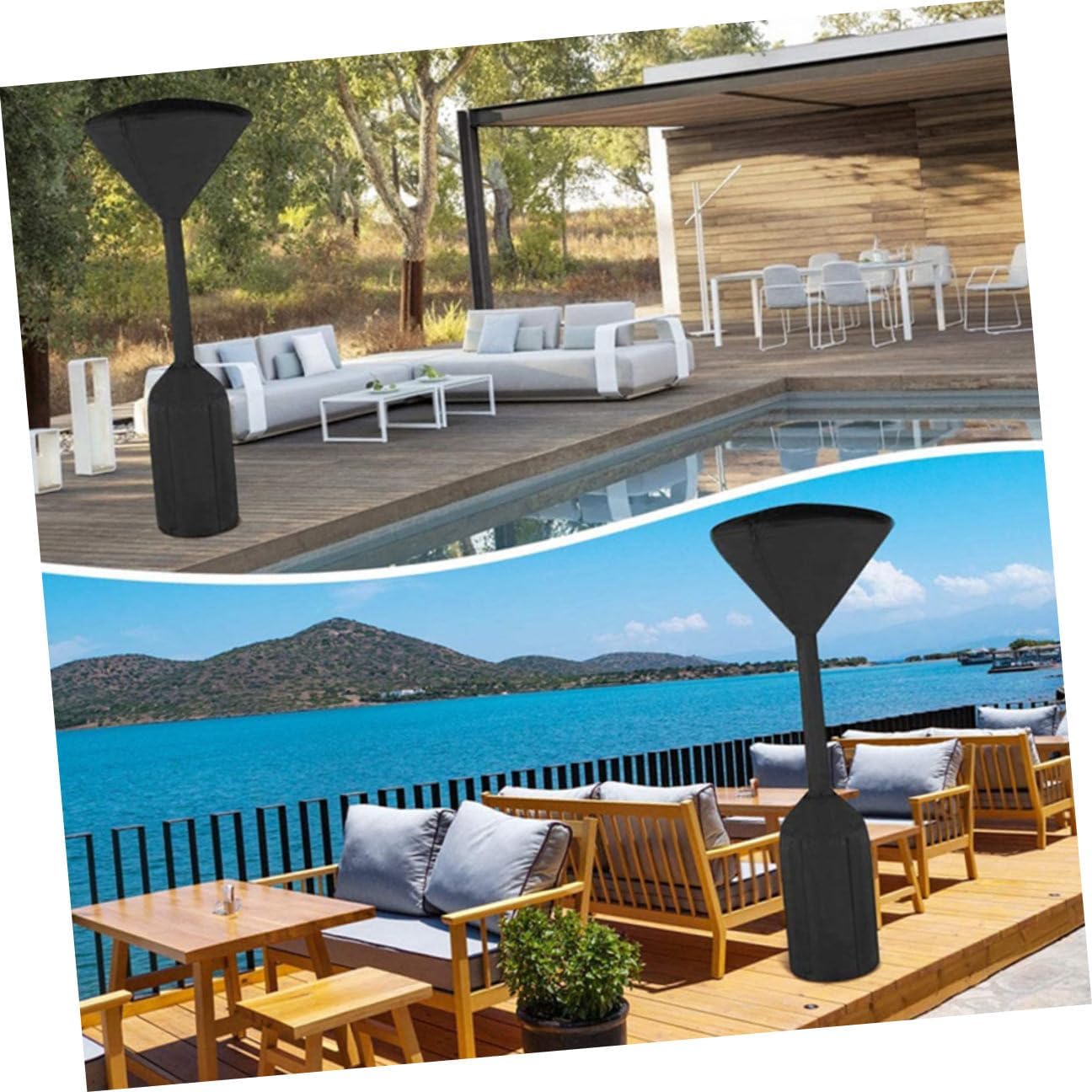GANAZONO Waterproof Patio Heater Cover with Zipper for Outdoor Air Heater, 241X86X48Cm Protective Dustproof Rainproof Shield for Garden and Backyard