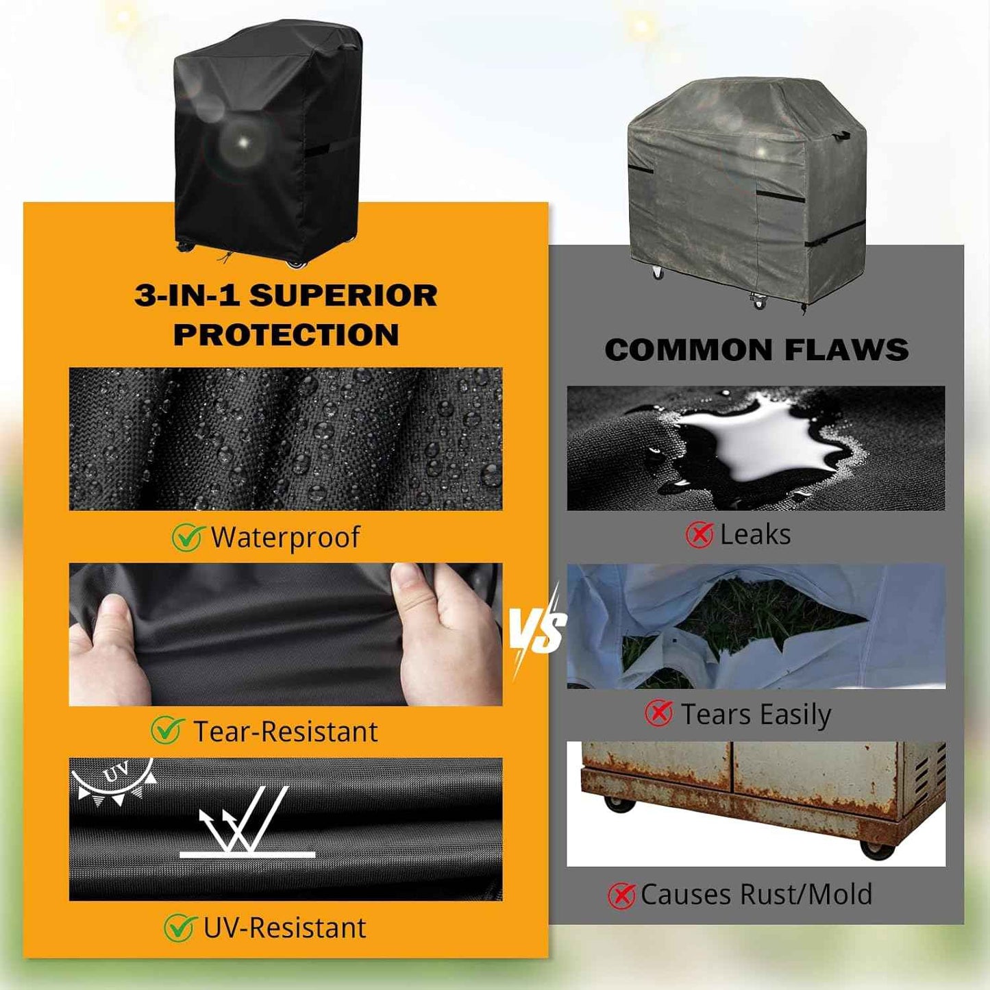 BBQ Grill Cover Fits for Recteq RT-B380 & RT-B380X Bullseye Wood Pellet Grill, Heavy Duty Grill Cover for Outdoor Grill, 40" L x 23" W x 34" H Grill Accessories for Outdoor Grill