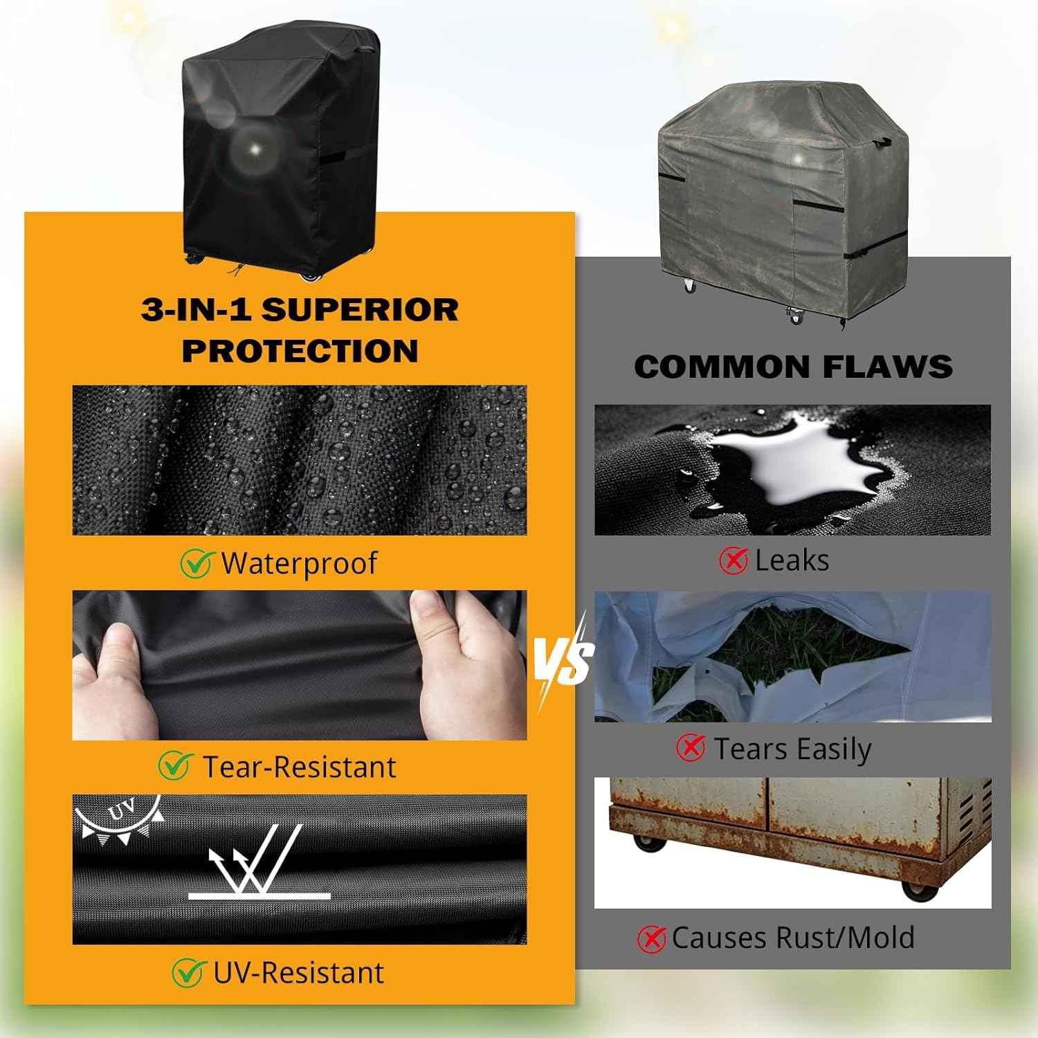 BBQ Grill Cover Fits for Recteq RT-B380 & RT-B380X Bullseye Wood Pellet Grill, Heavy Duty Grill Cover for Outdoor Grill, 40" L x 23" W x 34" H Grill Accessories for Outdoor Grill