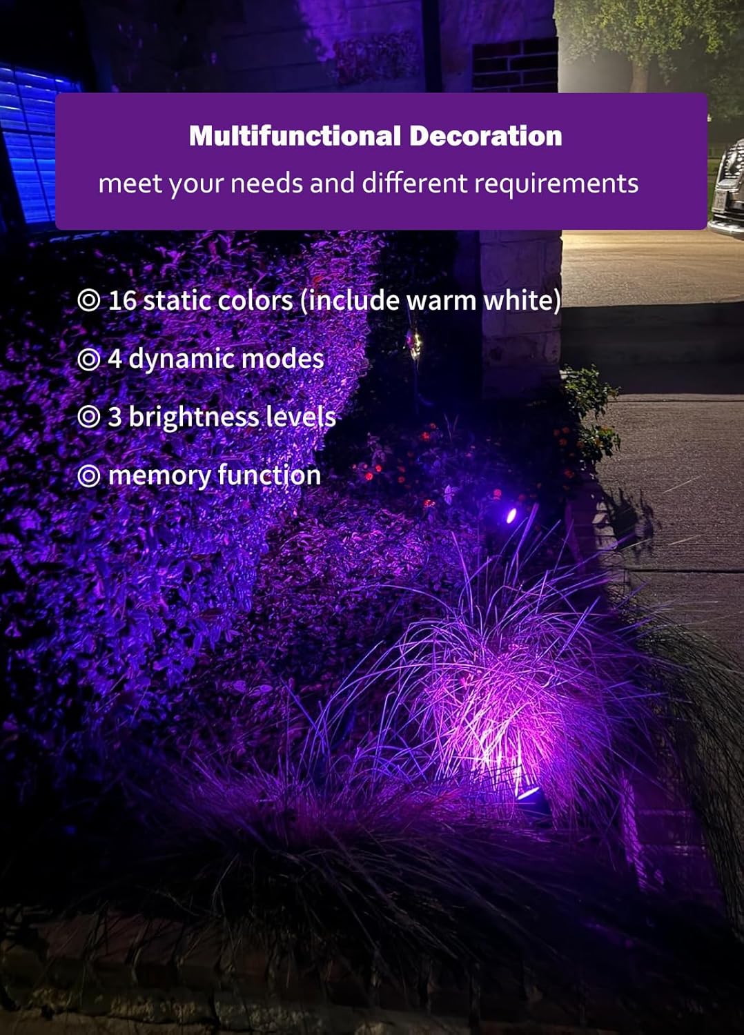 Spotlight Outdoor for Halloween Christmas: 4-in-1 RGBW Low Voltage Landscape Lighting Kit with Plug-in Transformer | 6W 24V IP65 Waterproof Color Changing LED Spot Lights with Remote for Yard Garden