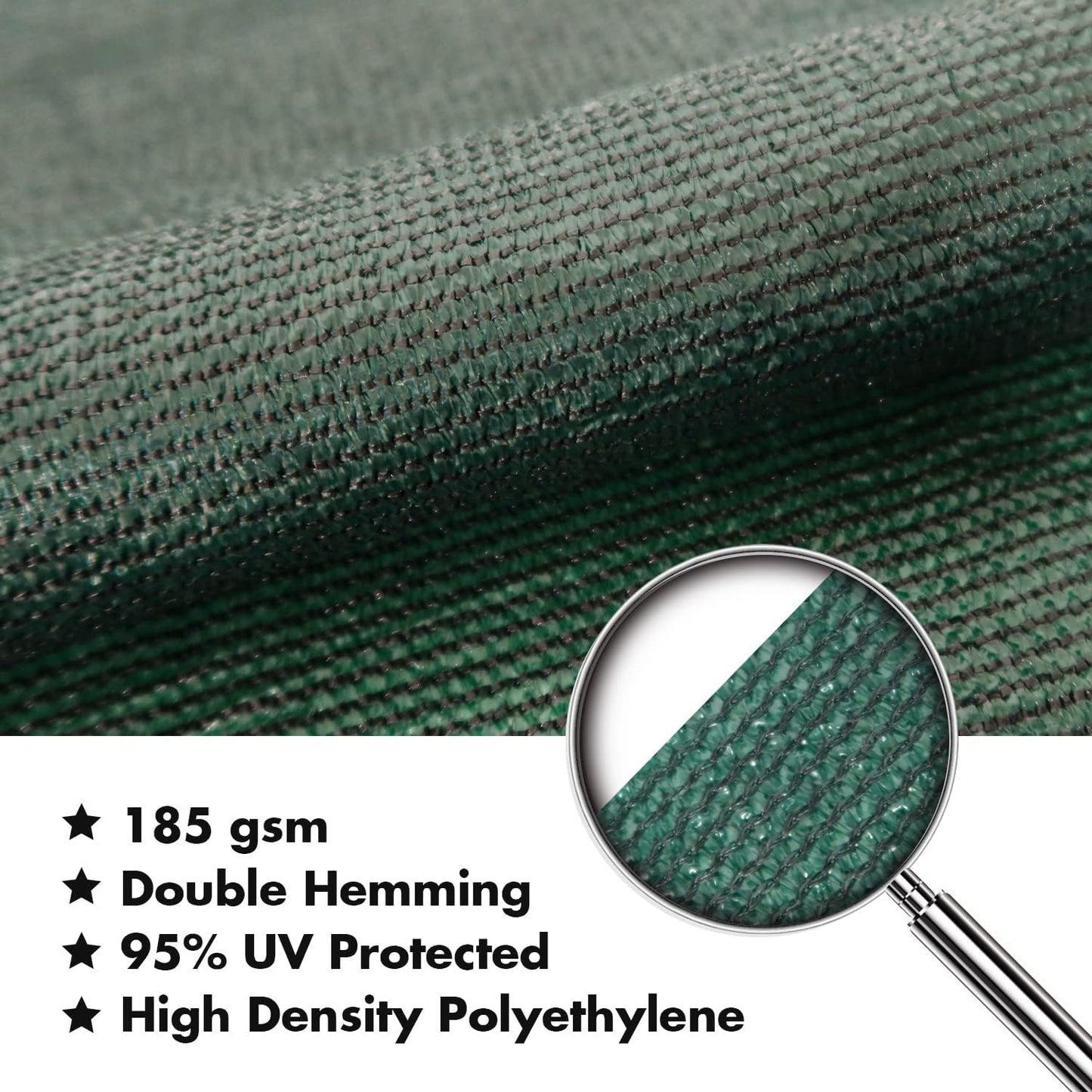 KANAGAWA 12'X20' Dark Green Custom Size Sun Shade Sail Rectangle UV Block Canopy Cover for Patio Backyard Lawn Garden Outdoor (Customized Available)