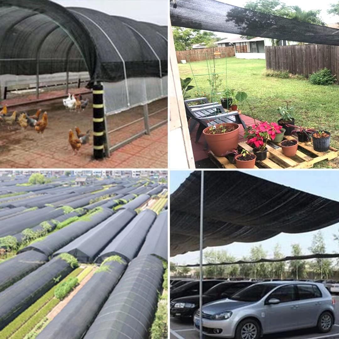 Shade Cloth for Plants Greenhouse, 80-90% Sunblock Shade Sails for Outdoor Garden Pergola Patio Lawn Pool Sun Shade Cloths for Kennel Chicken Coop Easier to Hang Shade Net Cover Shade Cloth