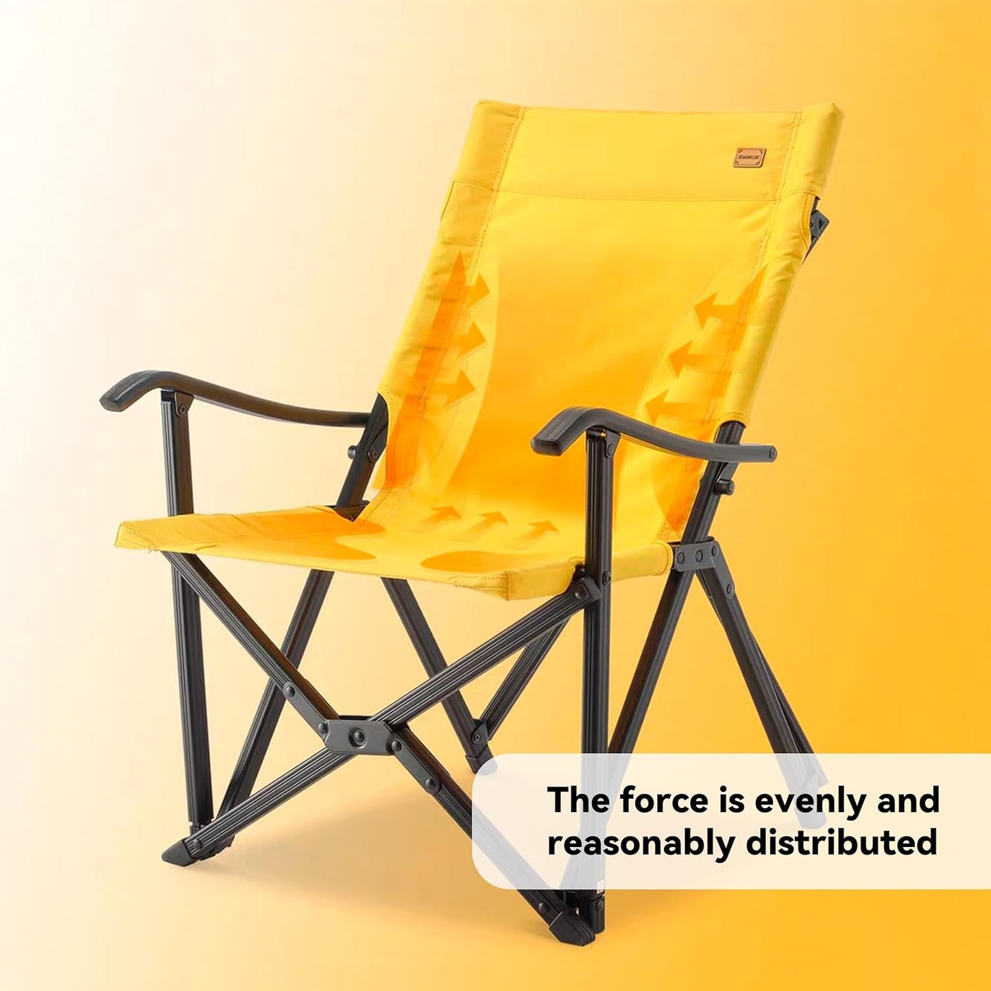 IKURAM Outdoor Camping Chair, Portable Folding Chair, Lightweight Compact Design for Beach, Lawn & Sports, Outdoor Gear, 250 LBS Capacity, Yellow