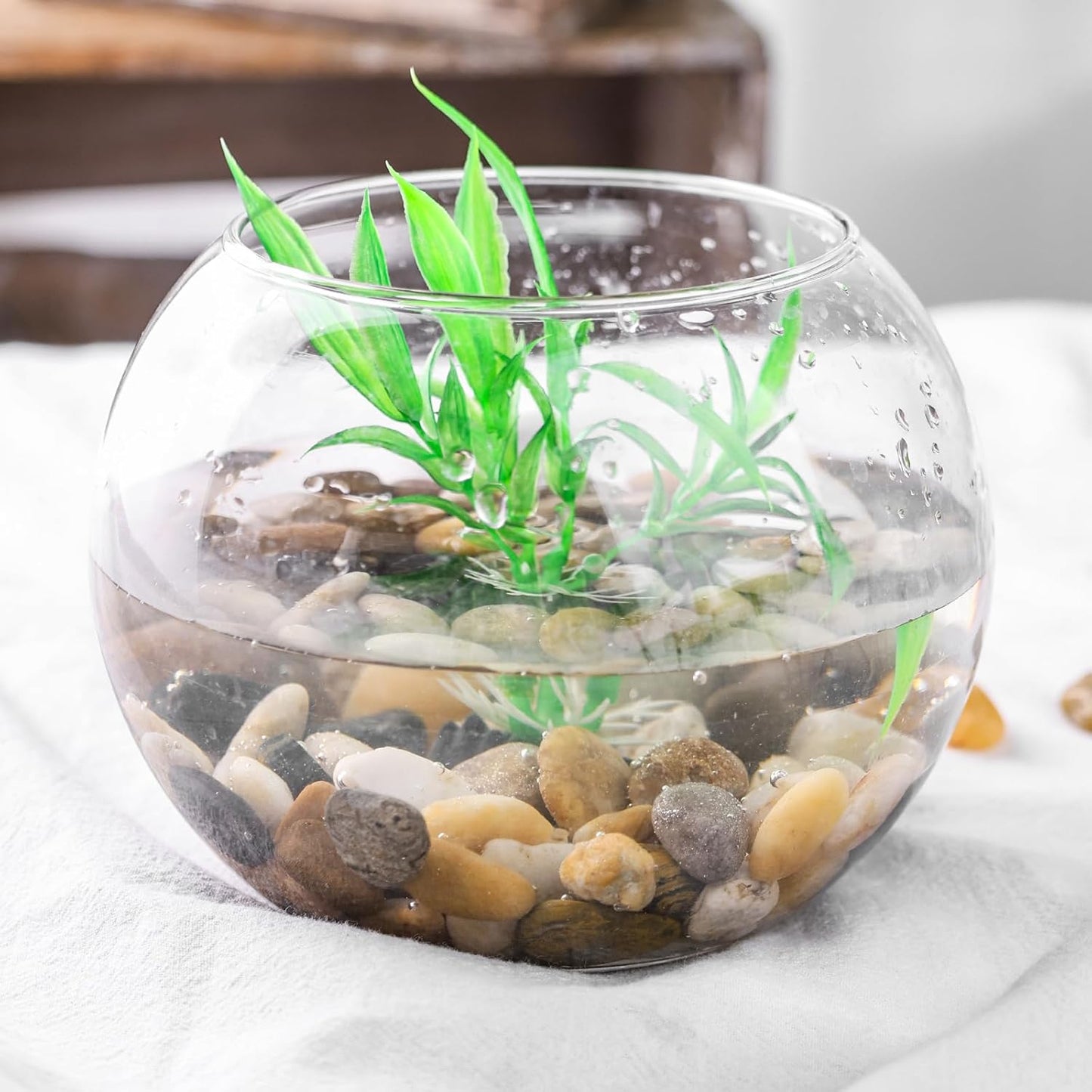 DomeStar River Rocks for Landscaping, 2lb Decorative Ornamental Pebbles Garden Landscaping Stones Gravel for Vases Fish Tank Succulent Potted Indoor Plants Crafts Home Garden Decor