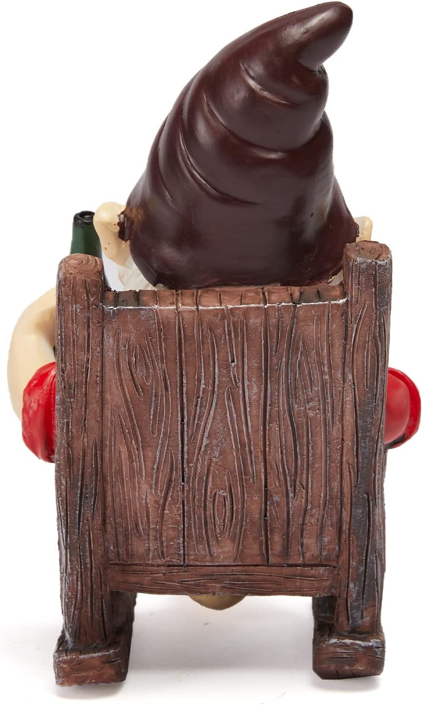 GUTE Large Garden Gnome Funny Figurine Statue, Adorable Figurine Lawn Ornament Dwarf Sculpture Patio Yard Landscape Porch Decoration Outside Gifts Decor 6.1” High 5.3” Wide - Unique Gifts