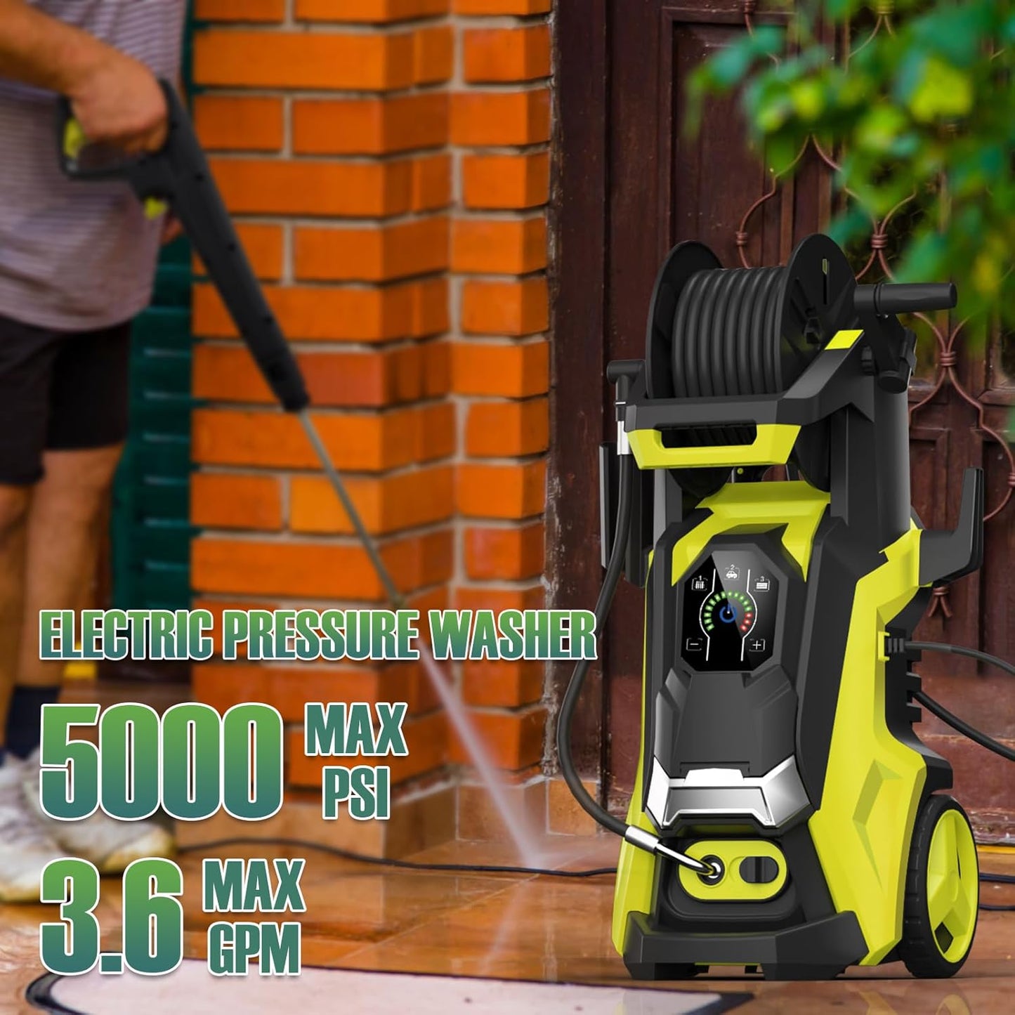 Pressure Washer with 4 Quick Connect Nozzles,Inlet Hose & Filter, Foam Cannon for Cars/Fences/Driveways Cleaning