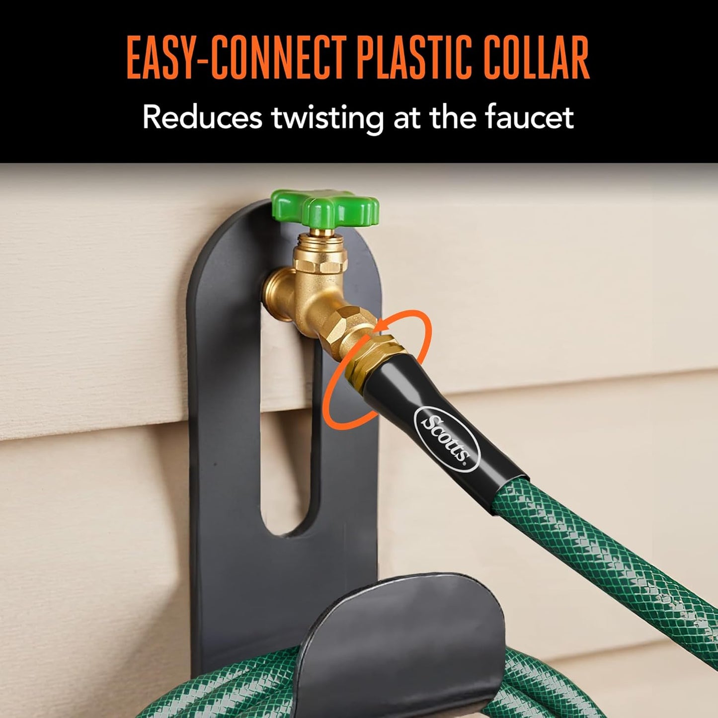 Scotts 25 ft. Garden Hose – 5/8 in. Diameter, 4-Ply Construction, 300 PSI, High-Pressure, Easy-to-Coil Water Hose with Crush-Resistant Couplings, Easy to Connect for Lawn and Garden Use