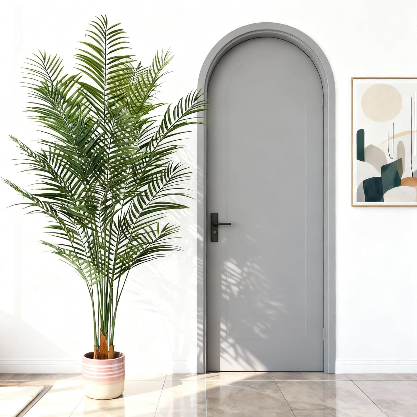 Artificial Palm Tree Indoor 6.5ft, Large Fake Tropical Areca Palm Tree with 18 Trunks, Faux Dypsis Lutescens Floor Plant in Pot for Indoor Outdoor Home Office Decor & Housewarming Gift