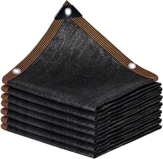 QLOFEI 60-70% Shade Cloth with Grommets, Sunblock Shade Sail Mesh Tarp for Plant Greenhouse, Easy to Hang Shade Cloth for Patio Kennel Chicken Coop Lawn Garden Shade Neting Cover, 10x15 FT
