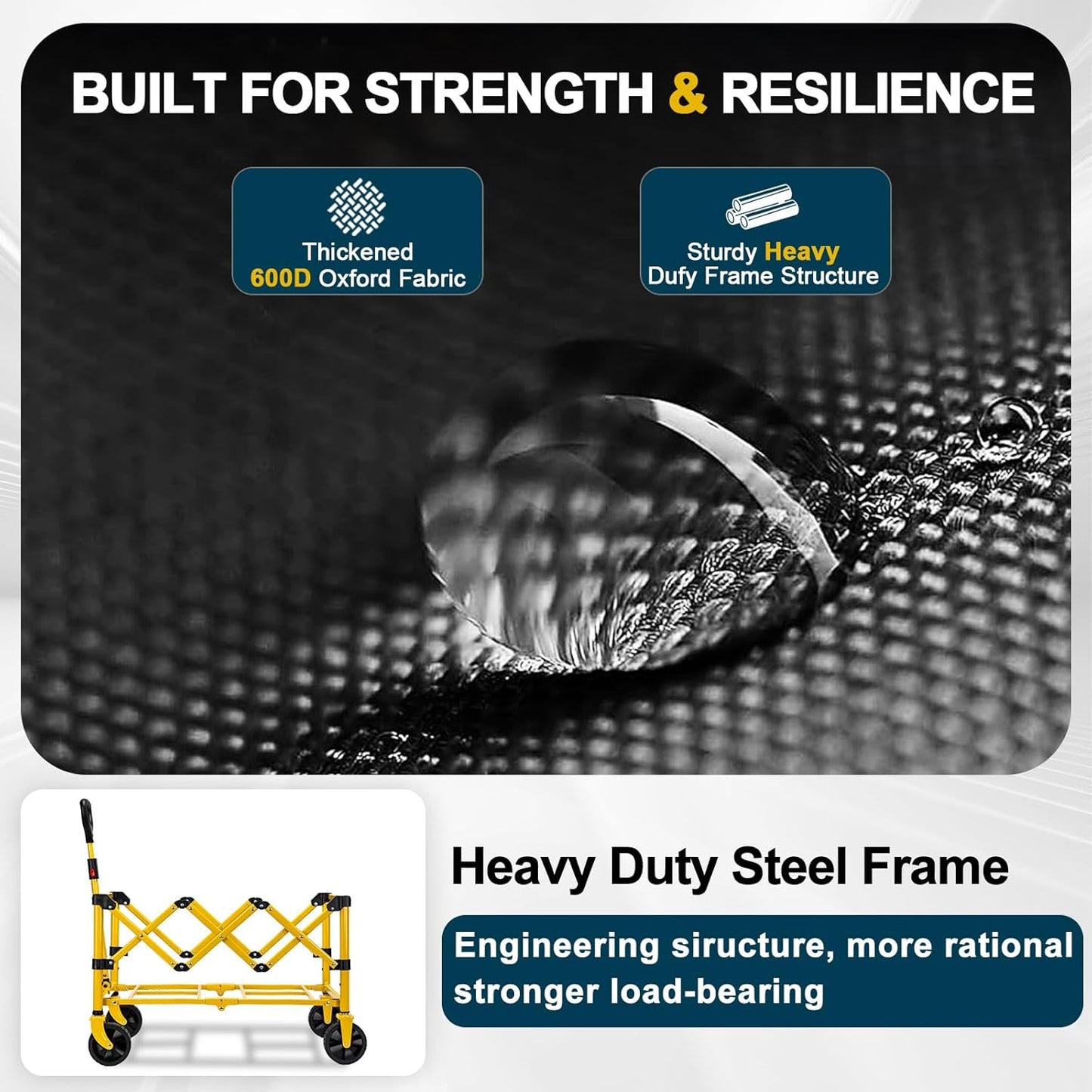 Collapsible Wagon Cart with Wheels Foldable, Folding Wagons Carts with Silent Universal Wheels, Large Grocery Cart On Wheels, Heavy Duty Utility Wagon for Shopping Beach Sports Fishing Camping, Green