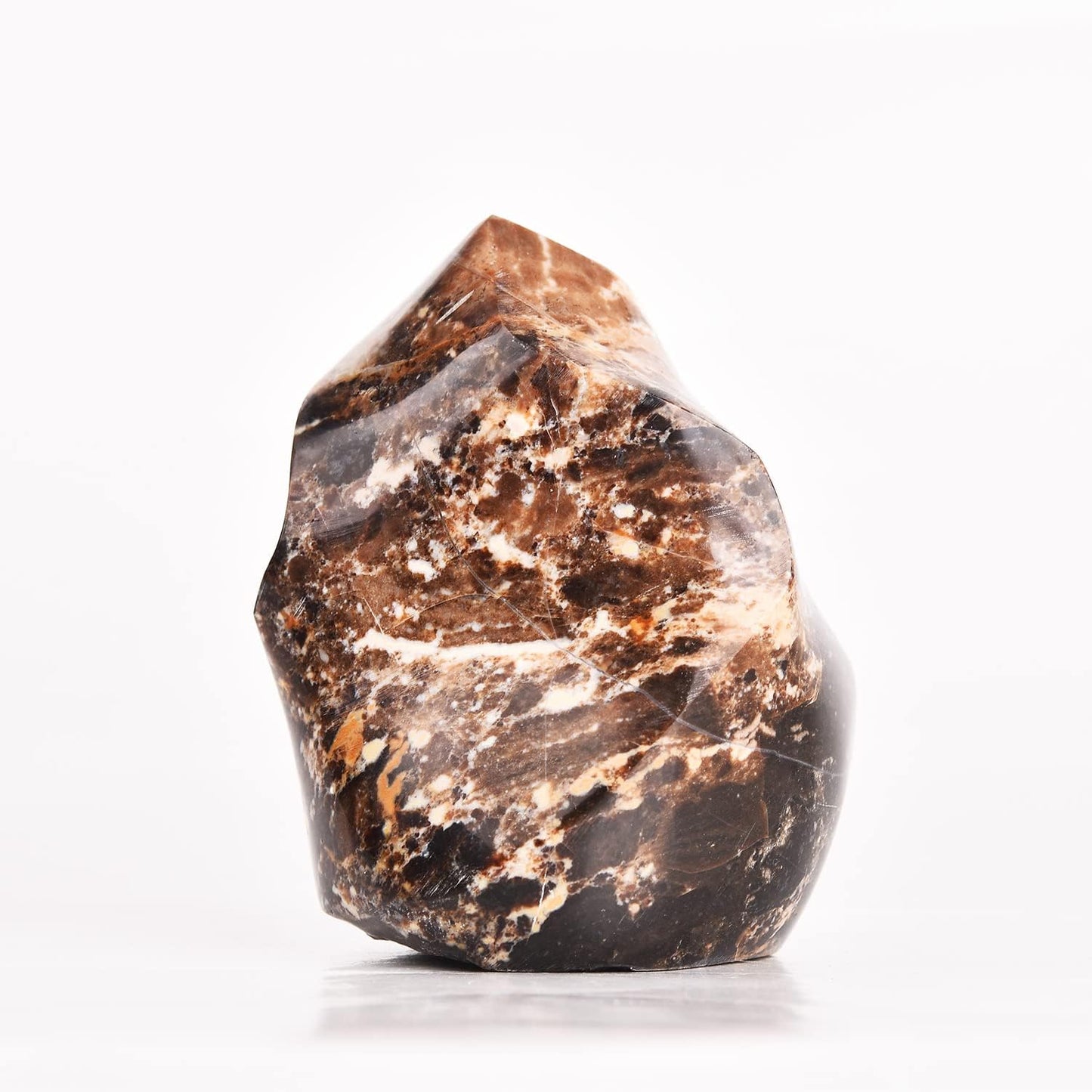 AMOYSTONE Black Opal Flame Shaped Stone Towers Large Healing Crystal Quartz Home Decor 0.6-1.0LBS