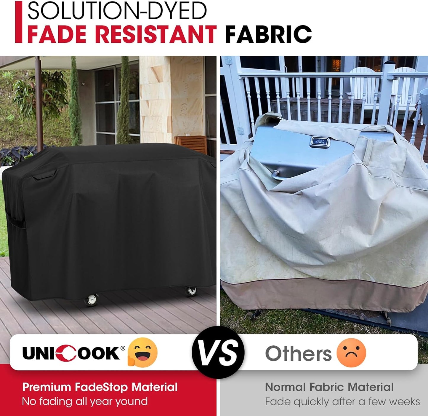 Unicook 5482 Griddle Cover for Blackstone 36 Inch Griddle with Hood, Heavy Duty Waterproof Flat Top Gas Grill Cover for Outdoor Grill, All Weather Protection, Black