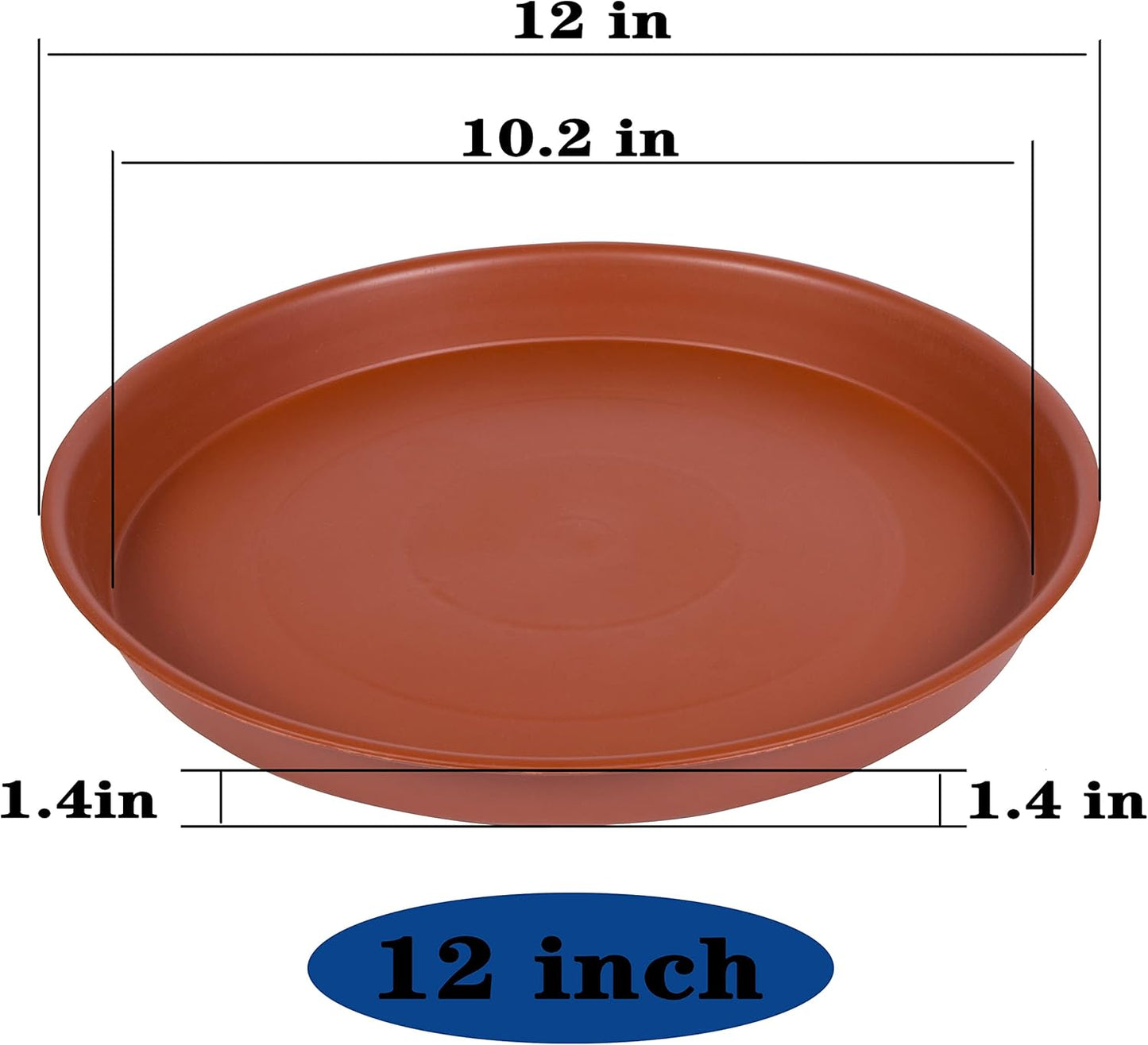 2 Pack of 12 inch Plant Saucer, Bird Bath Bowl 12 inch, Plant Tray for Pots, Flower Plant Saucers for Indoors, Plant Trays for Planter 11"/12" (12 inch, Terracotta)