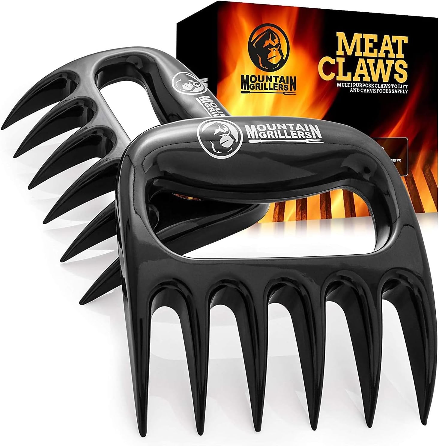 Mountain Grillers Meat Claws - Pulled Pork Claws and Meat Shredder - Grilling Claws BBQ Tools for Meat Shredding - Meat Pulling Claws for Barbecue, Smoker, and Grill Bear Claws - Pack of 2, Black - Lumora Garden