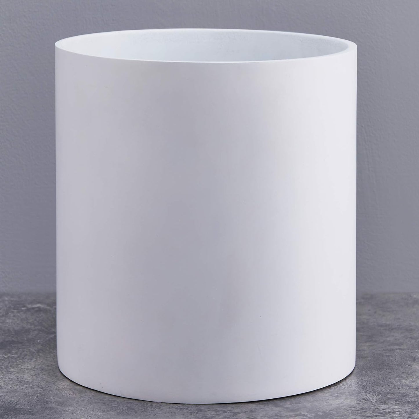 FaithLand Plant Pot 10 inch - Perfectly Fits Mid-Century Modern Plant Stand - Drainage Plug and Drainage Mesh Screen - Matte White Planter Pot - Upgraded