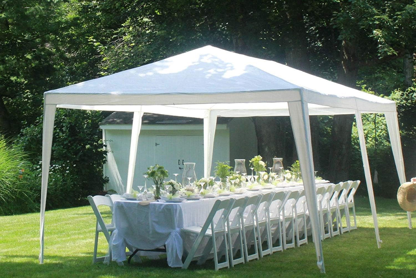 Quictent 10x20 Party Tent Gazebo Wedding Canopy Tent for Parties BBQ Shelter Pavilion with Removable Mesh Sidewalls & Elegant Church