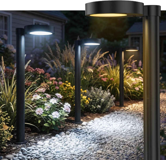 Solar Pathway Lights Outdoor, Solar Walkway Lights with Brightness Adjustable, 2 Color Modes Waterproof Outdoor Solar Light for Garden Yard Driveway Landscape Patio Lawn(4 Pack)