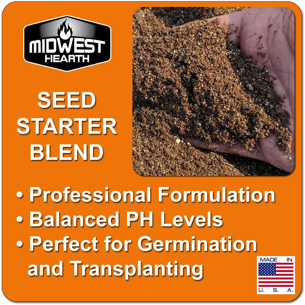 Seed Starter Natural Potting Soil Mix for Germination and Growth (Made in USA) (8 Dry Quarts)