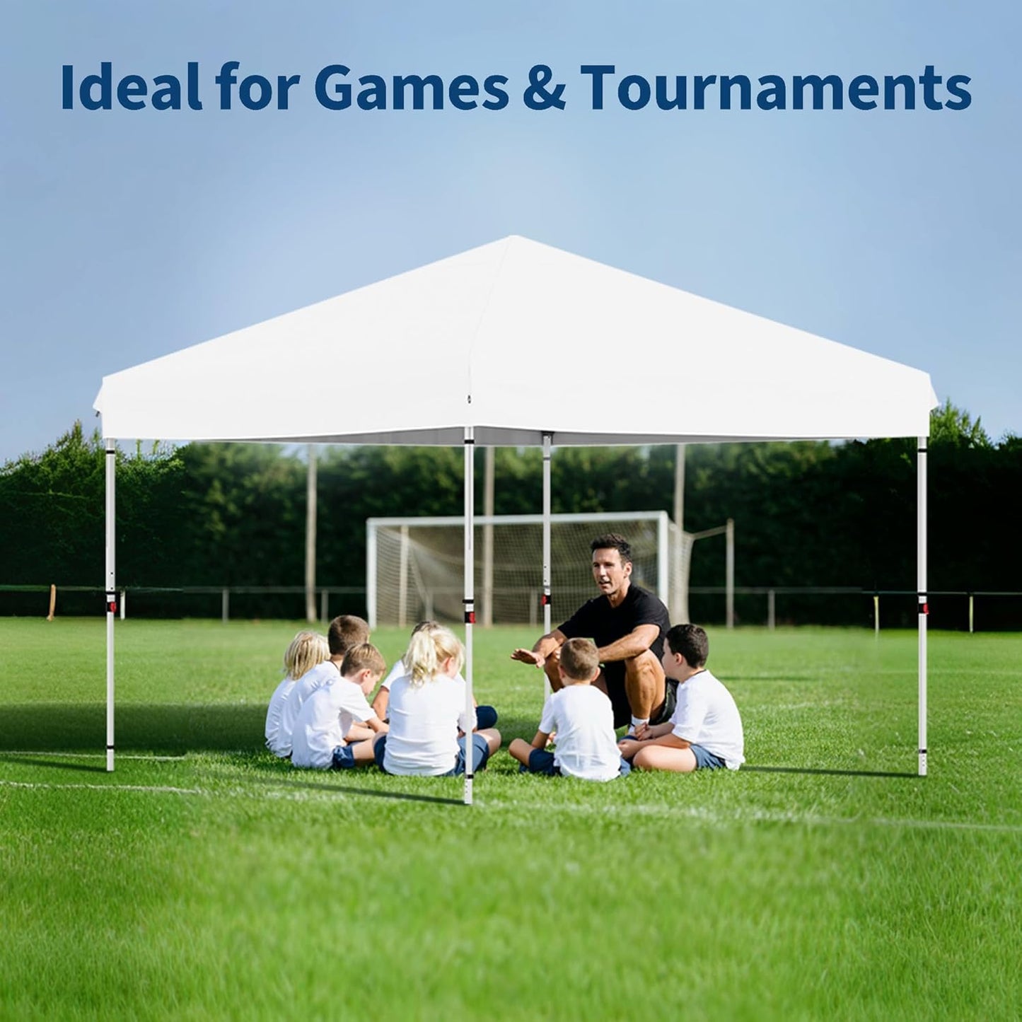 Garvee 10x10 Pop Up Canopy Tent with 1 Removable Sidewall, Heavy Duty Commercial Instant Shelter with One-Person Setup, UPF 50+ Waterproof, 100 Sq Ft Shade for Outdoor Events, Camping, Farmers Market