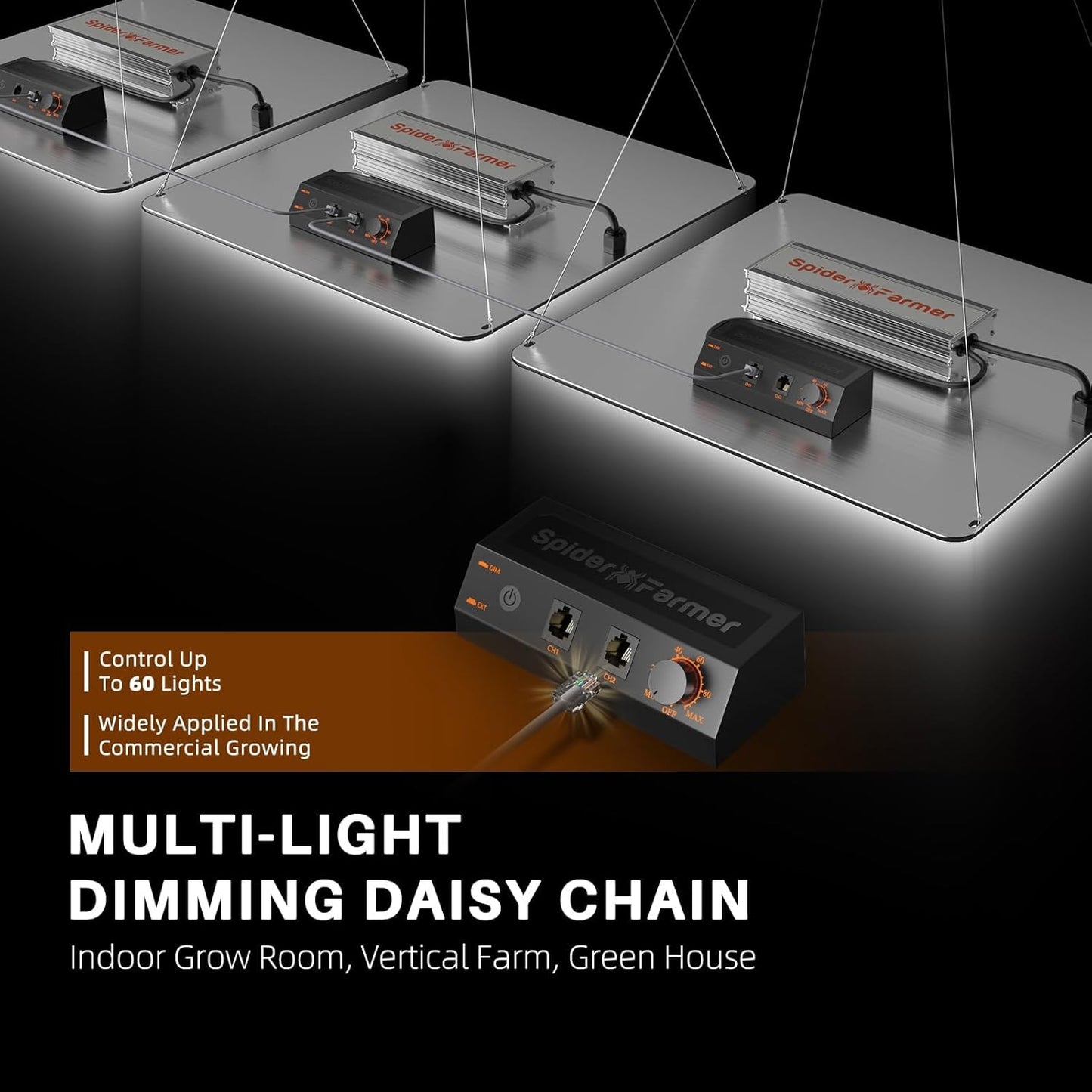 SPIDER FARMER SF2000Pro, Samsung LM301H EVO Led Grow Light, Full Spectrum Plant Grow Light, Dimmable & High Efficiency & Deeper Penetration Lamps for Seed Starting Vegetables Bloom in 3x3 Grow Tent