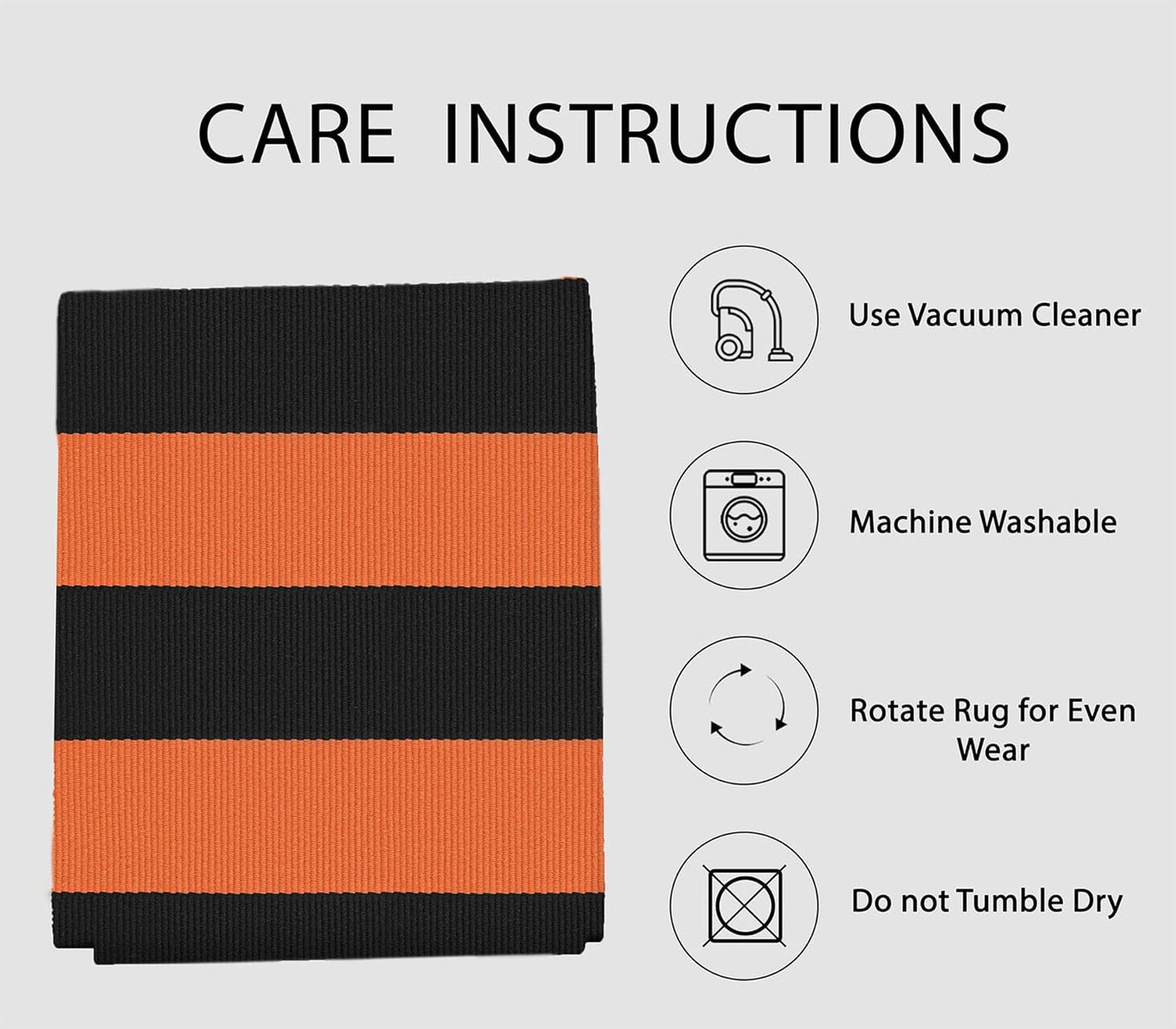 IOHOUZE Fall Door mat 4x6 Ft Orange Black Striped Area Rug Washable Front Porch Rug Striped Door Mat Outside Entrance Entryway Doormat for Fall, Halloween, Thanksgiving Porch Decor