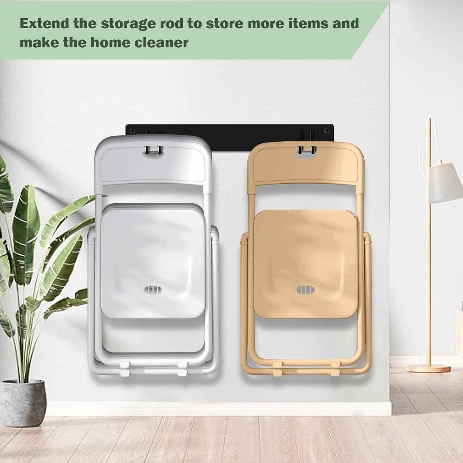 TTzycc 2-Pack Folding Chair Storage Rack for Chair Organization and Garage Wall Mount Storage, Garden Tool Rack Organizer (2 Pack)
